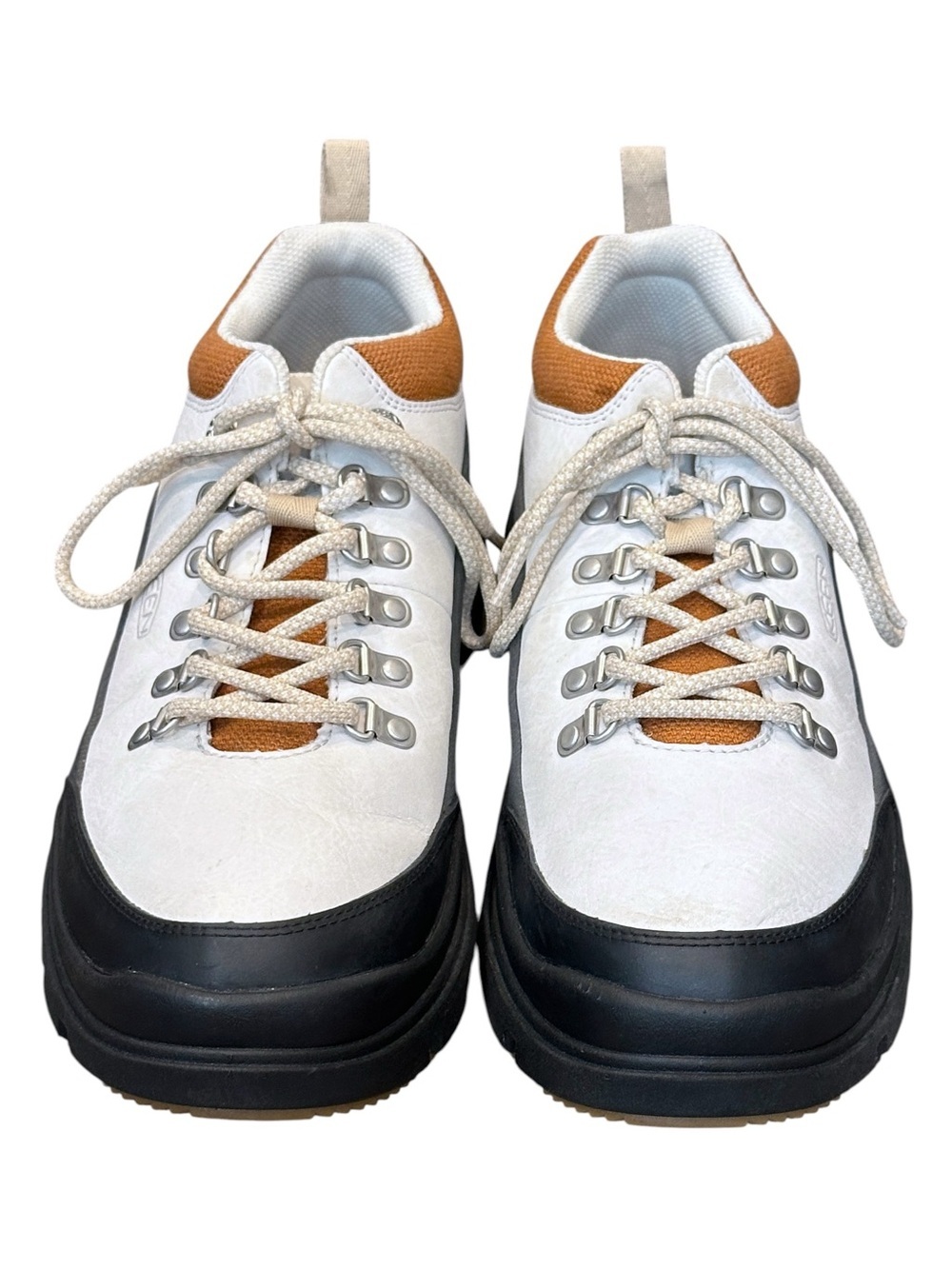 KEEN Kosa Leather Lug Sole Oxford Sneakers Silver Birch White/Pecan Brown 9 $150 - Picture 4 of 7